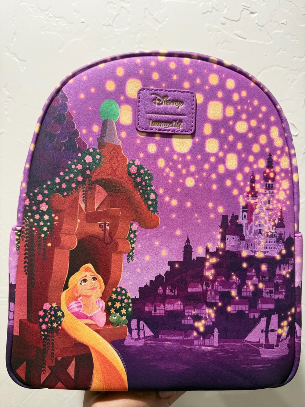 Loungefly Rapunzel Lantern Festival Purple & Gold Mini Backpack
